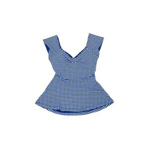 Deletta blue and white peplum top